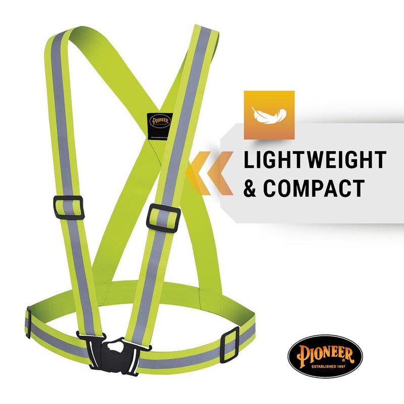 Pioneer Hi Vis Adjustable Safety Sash - Hi-Vis Yellow/Green with