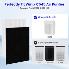 Future Way 2-Pack C545 Replacement Filter S Kit Compatible with Winix C545 Air Purifier, H13 True HEPA Filter, Replace 1712-0096-00