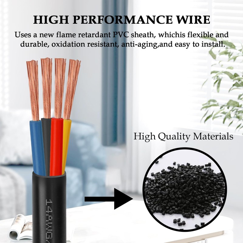 14AWG 4-Conductor Control Cable for Mini Split Air Conditioner -