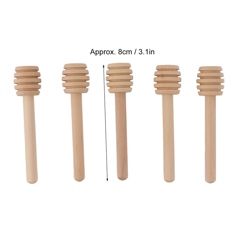 50pcs Honey Dipper Wooden Multipurpose Mini Honey Stirrer Stick for
