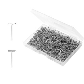 500 Pcs Stainless Steel T Pins Wig Pins Metal Sewing Pins Jewelry T Pin for Wig Making, Blocking, Knitting, Sewing Jewelry, Hanging Picture (with Box)
