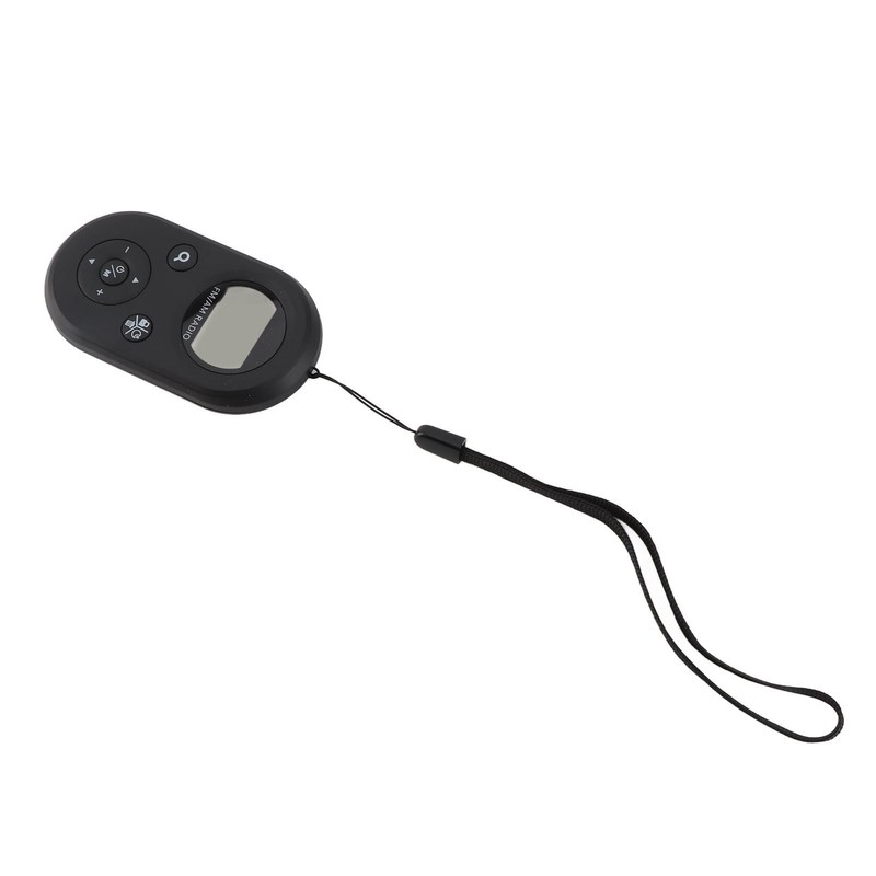 Pocket Radio Black with Backlight Rechargeable LCD Display 500mAh Portable