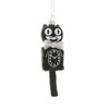 Cody Foster Black Retro Cat Clock Ornament Glass 5" GO-6416-BK