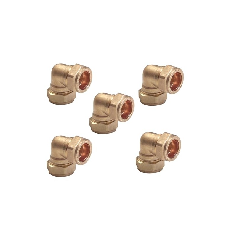 TC 15mm Brass 90 Degree Angle Compression Elbow Connector Fitting