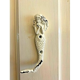 Fyne-Finds Metal Mermaid Wall Mounted Hook Vintage Shabby Chic Style Coat Key Hanger Rack Decorative