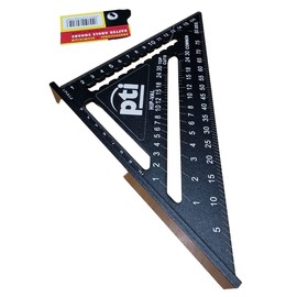 Rafter Square Metric 7 inch, 7" Aluminium Carpenters Roofing Square, Metric Woodwork Square, Triangle Ruler Protractor Anodised Aluminium