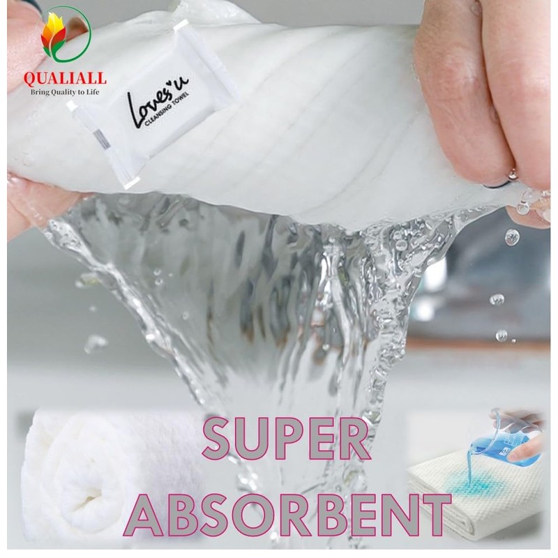 Premium Disposable Washcloths for travel, 40pcs Portable Disposable Pure Cotton