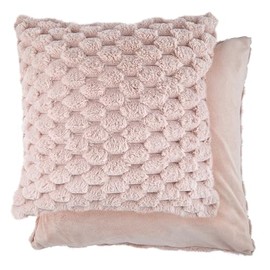 Emma Barclay Lush Luxury Faux Rabbit Fur Cushion Cover (Blush Pink)