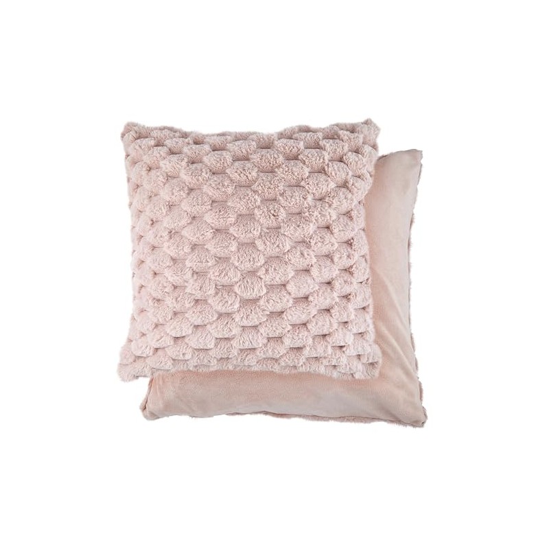 Emma Barclay Lush Luxury Faux Rabbit Fur Cushion Cover (Blush