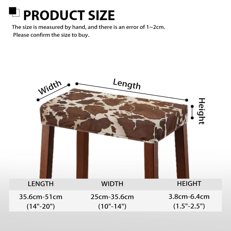 Luarisgur Bar Stool Covers Set of 2 Brown Cow Print