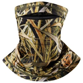 BASSDASH Christmas Gifts Fleece Neck Gaiter with Nose Hole Winter Face Mask for Men Women Windproof Scarf for Fishing Hunting Skiing - Color: Reeds