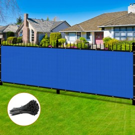 Coonoble Privacy Fence Screen Blue 4' x 20' Outdoor Fence Covers with Grommets and Zipties, Mesh Shade Net Cover Fencing Screens for Backyard Garden Patio