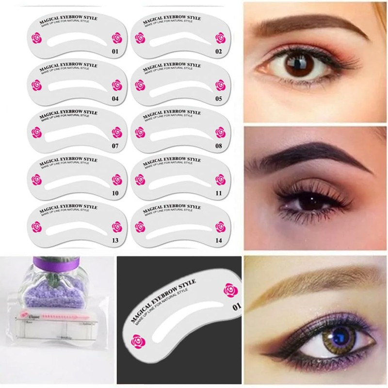 EIHI 24-Piece Eyebrow Stencil Stamp Set, with Two Eyebrow Shapers,