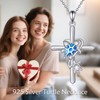 DAYLINLOVE Turtle Cross Chain 925 Sterling Silver Blue Opal Sea