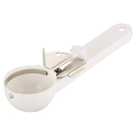 Ice Cream Scoop Spoon with Plastic Handle, Spring and Steel Trigger in white