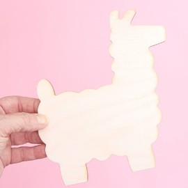 Factory Direct Craft Pack of 12 Unfinished Wood Llama Cutouts - Made in USA Blank Wooden Llama Craft Shapes for Baby Shower Favors, Gender Reveals, Gift Tags and DIY Craft Projects (7" x 6-1/4")