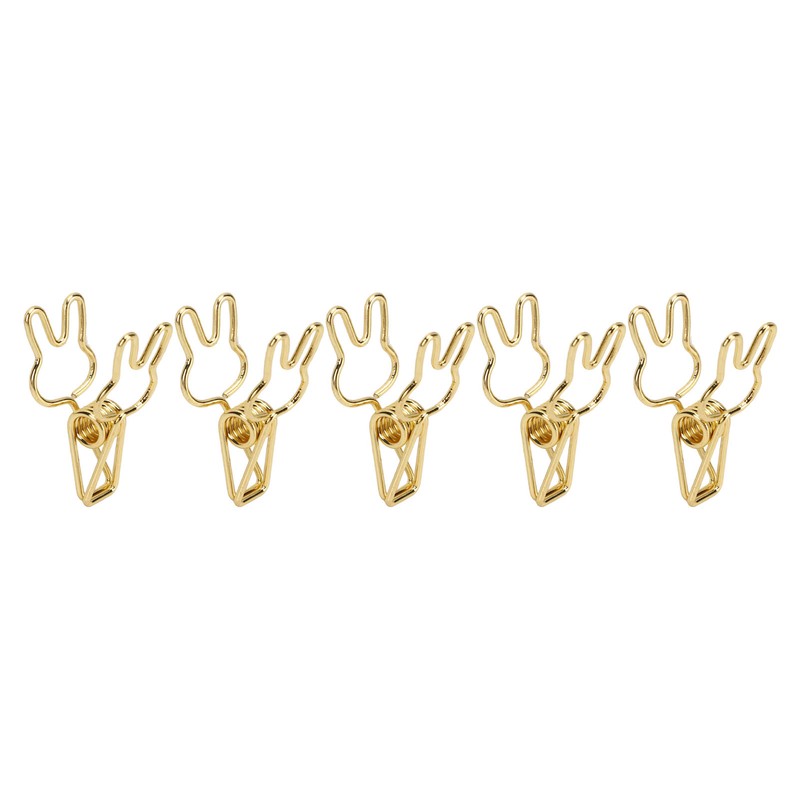 100pcs Binder Clips Cute Cartoon Rabbit Shape Metal Hollowed Long