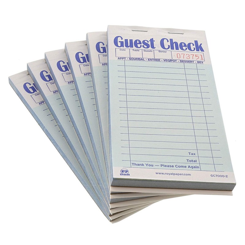 AmerCare Royal Green Guest Check Paper Receipt Book, Carbonless Order