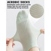 MARRDO Women's Socks, No Show Mesh Breathable Cotton White Ankle