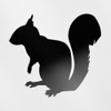 Decal Stickers of Squirrel Silhouette Animal (Black) (Set of 2)
