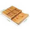 VaeFae In-Drawer Knife Block,Bamboo Knife Drawer Organizer Insert, Kitchen Knife