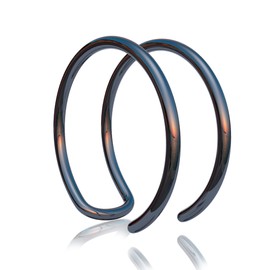 Tiny Black Fake Double Hoop Nasenring – Faux Spiral Nasenring 20 Gauge False Snug Double Nose Piercing Fake Thin Nose Piercings Creolen (Schwarz Silber)