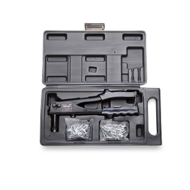 Arrow RL100K Rivet Tool Kit, Manual Riveter Set for Metal, Fabric, Leather, and Auto Repair, uses 1/8-Inch and 3/16-Inch Rivets, Includes Storage Case and 50 Rivets