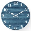 XFM Blue Wall Clock 24 Inch Farmhouse Wall Clocks Battery