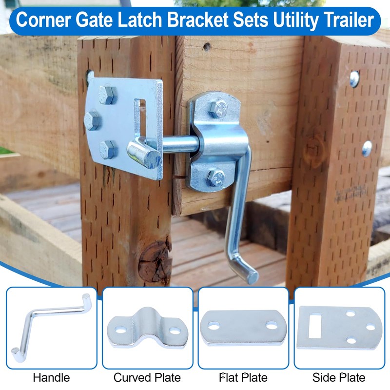 Stake Bed Latches Bracket Set, Straight Side Gate Latch for