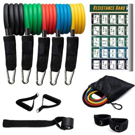 FocusFive Designs Exercise Resistance Bands 11pc Set