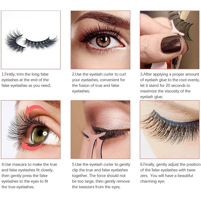 Lifernilash False Eyelashes 3D Faux Mink Lashes Natural Look Wispy