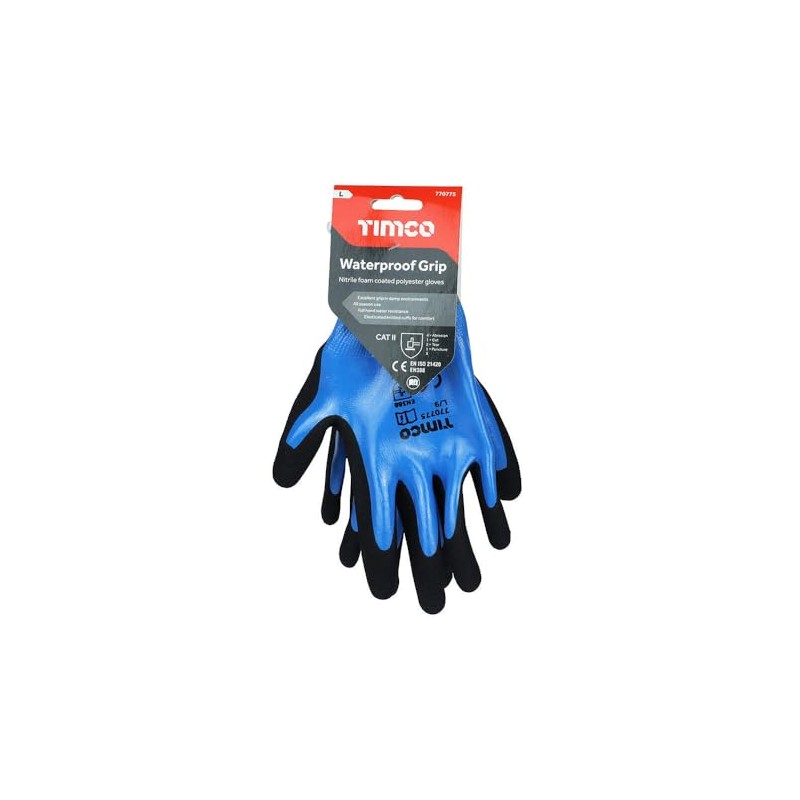 Timco - Waterproof Grip Gloves - Sandy Nitrile Foam Coated