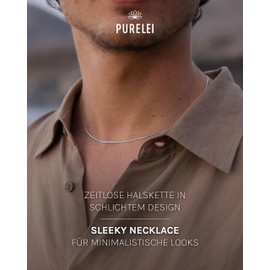 Purelei® Sleeky Necklace for Women Made of Stainless Steel with Simple Design, Waterproof Chain, Perfect for Minimalist Looks, Adjustable Length 40-45 cm, Stainless Steel