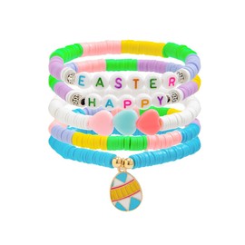 WJR Lovely Bead Bunny Pendant Bracelet Spring Festival Easter Bracelet Happy Easter Jewelry Gift(E)