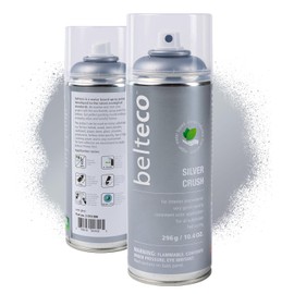 BELTECO Silver Crush Semi Gloss Spray Paint | Water based & Odorless | Eco-Friendly & Vegan | Weather & UV-Resistant | For all Substrates | Fast Drying with High Coverage | For Indoor/Outdoor Use