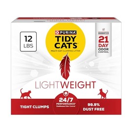 Purina Tidy Cats Lightweight, Low Dust, Clumping Cat Litter Odor Control 24/7 Performance Multi Cat Litter 12 lbs