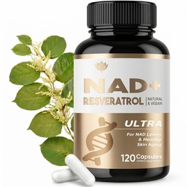 NAD+ Capsules with Resveratrol, NAD+ 1500 mg Supplement, NMN Supplement Alternative, 120 Vegan Capsules, for Cell Energy & Cell Repair, Increases Vitality & Healthy Skin Complexion