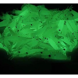 ROYHOO 100pcs Luminous Silicone Soft Shrimp Lure Baits Soft Lure Worms Glow Simulation Prawn Shrimps Fishing Tackle Lures baits