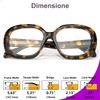 VISOONE Stylish Oversize Trendy Blue Light Blocking Glasses TR90 with