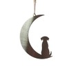 Image Industry Dog Silhouette Steel Moon Crescent - Hanging Ornament