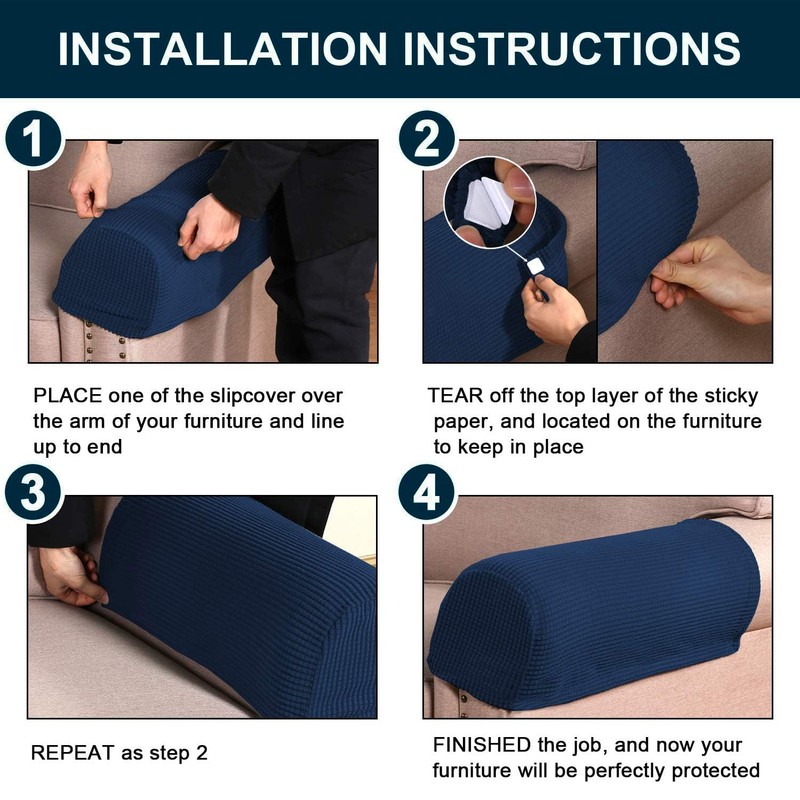 ADPON Stretch Armrest Covers Spandex Arm Covers for Chairs Couch