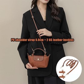 Purse Straps Kit for Women, Mini Bag Strap Kit, Bag Strap Adjustable Leather Handbag Conversion Accessories (Brown, 0.9 CM Wide)
