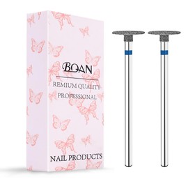BQAN 2Pcs Nail Drill Bits Diamond Cuticle Removal Bit for Acrylic Nails Manicure Nail Prep and Nail Gel Polish Remover, 3/32" Shank -Silver Saucer-