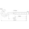 Screws City M10 x 150mm Open Hook with Metric Thread
