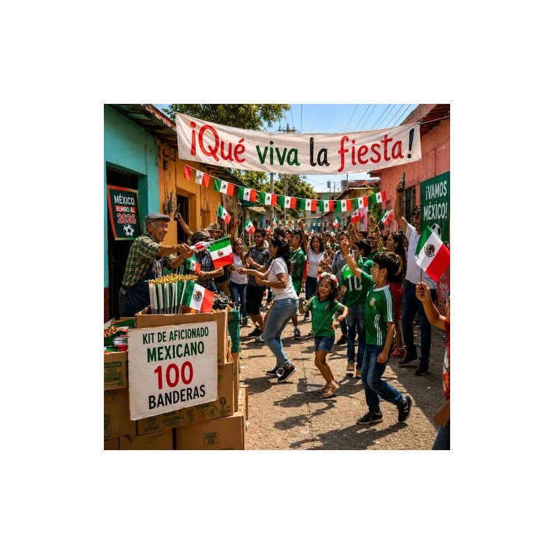 100pzs Banderas México Tela Mini Bandera Mundial Futbol 2026