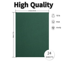 24 Sheets Green Shimmer Cardstock 8.5 x 11inch 250gsm/92lb Double Sided Pearlescence Card Stock for DIY Making Cards, Greeting Cards,Scrapbook,Invitations,Crafts(Green)