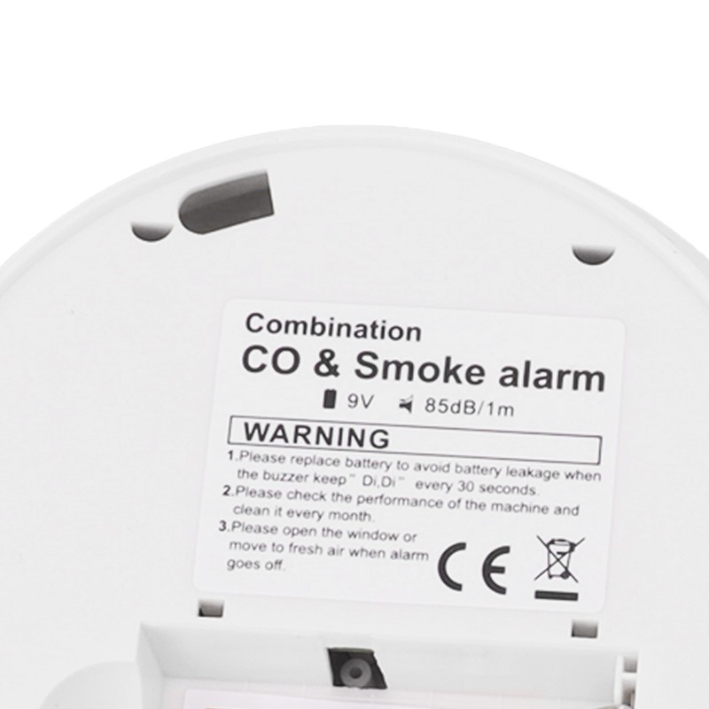 Monoxide Detector Easy Mounting Test Hush Button Dual Sensors Battery
