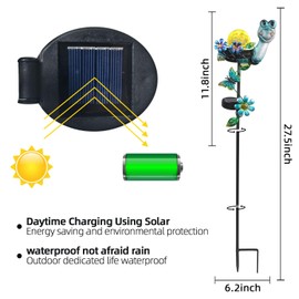 Solar Turtle Garden Stake Lights for Outside 2 Pack Metal Turtle Solar Light Outdoor Decor Waterproof Decorative Garden Stakes Yard Lawn Landscaping Ornaments Housewarming Gifts for Women Mom Grandma