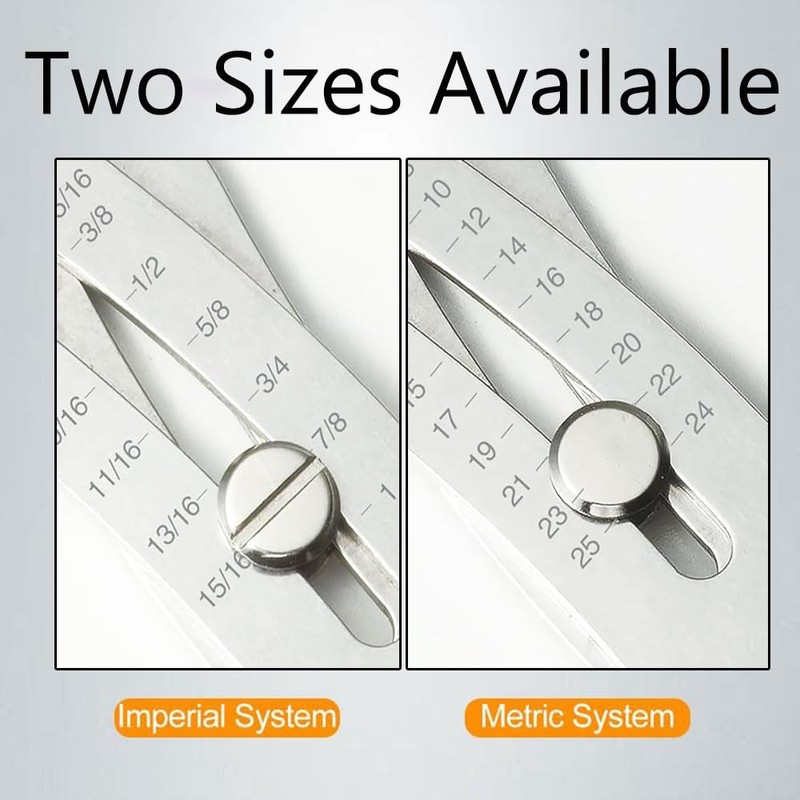 SEIWEI 2PCS Portable Precise Thread Size Checker Keychain, Bolt Size