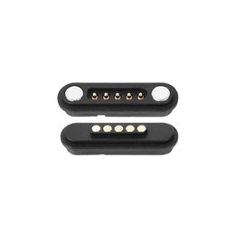 1Pair Magnetic Pogo Pin Connector, 2P/3P/4P/5P/6P/7P/8P/9P/10P/12Pin DC Power Male+Female Socket, Spring Loaded Magnet Charging Connector Single and Double Row (5Pin)